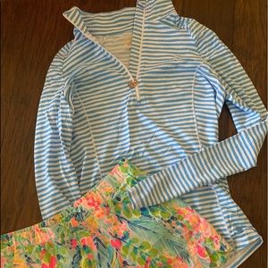 Lilly Pulitzer luxletic quarter zip scuba shorts xs medium